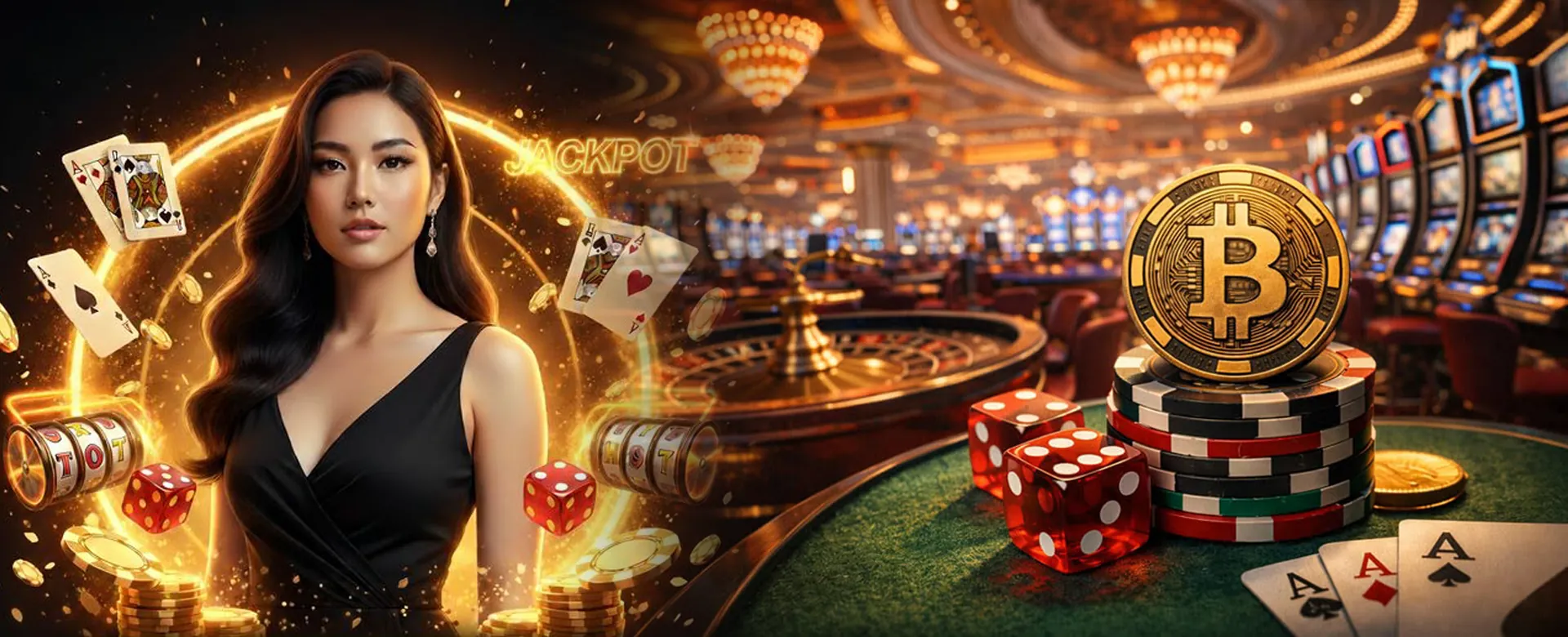 Player enjoying Nustar online casino games with a golden glow